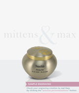 Pewter Brass Noah Small Pet Urn