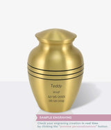 Bronze Brass Gabrielle Three Twine Large Pet Urn