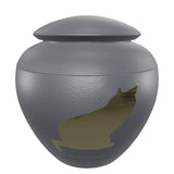 Gray Brass Felina Medium Pet Urn