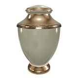 White Aluminum with Brass Amaranta Extra Large Pet Urn