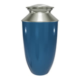 Blue Aluminum with Brass Annie Extra Large Pet Urn