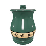 Green Ceramic Angelo Pawprint Medium Pet Urn