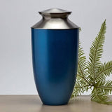 Blue Aluminum with Brass Annie Extra Large Pet Urn