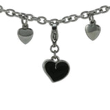 Stainless Steel Esmé Hearts Charm Bracelet