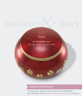Noah Crimson Pet Urn - Mittens & Max, LLC