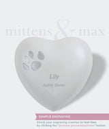 White Brass Noah Heart Pet Keepsake Urn