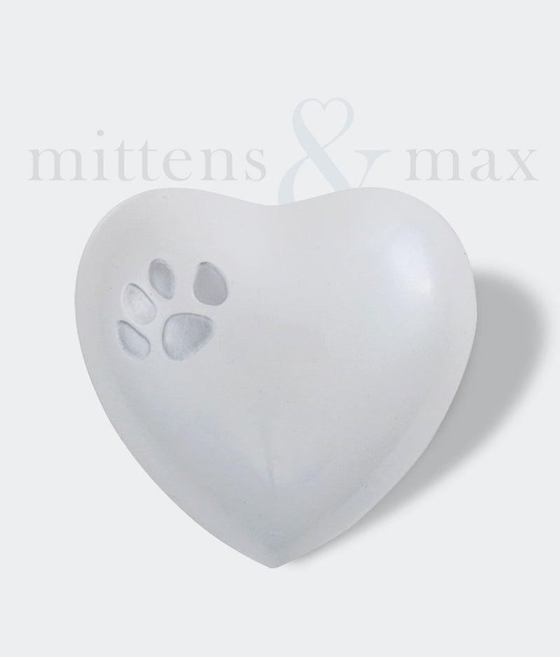 White Brass Noah Heart Pet Keepsake Urn