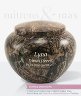 Noah Oak Camo Pet Urn - Mittens & Max, LLC