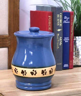 Blue Ceramic Angelo Pawprint Pet Urn