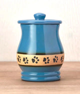 Blue Ceramic Angelo Pawprint Pet Urn