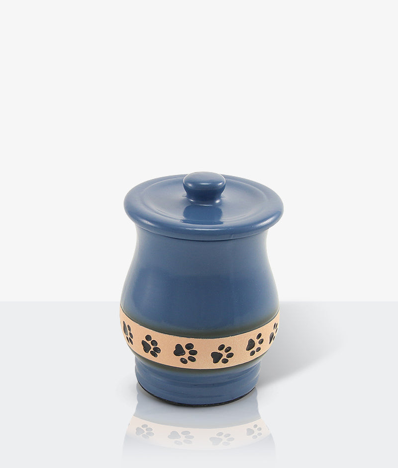 Blue Ceramic Angelo Pawprint Small Pet Urn