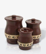 Brown Ceramic Angelo Pawprint Pet Urn Collection