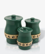 Green Ceramic Angelo Pawprint Pet Urn Collection
