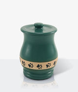 Green Ceramic Angelo Pawprint Medium Pet Urn