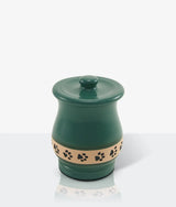 Green Ceramic Angelo Pawprint Small Pet Urn