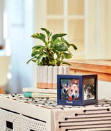 Navy Photo Cube Pet Urn