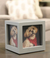 Silver Photo Cube Pet Urn