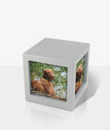 Silver Photo Cube Large Pet Urn
