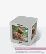 Silver Photo Cube Pet Urn