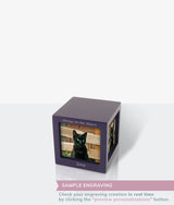 Purple Photo Cube Small Pet Urn