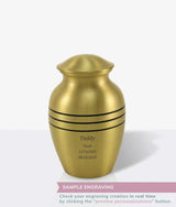 Bronze Brass Gabrielle Three Twine Medium Pet Urn