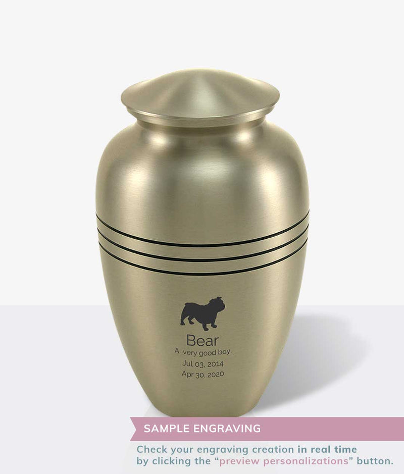 Pewter Brass Gabrielle Three Twine Large Pet Urn