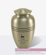 Pewter Brass Gabrielle Three Twine Large Pet Urn