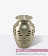 Pewter Brass Gabrielle Three Twine Medium Pet Urn