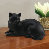 Black Resin Comfy Cat Small Pet Urn