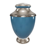 Blue Aluminum with Brass Amaranta Extra Large Pet Urn