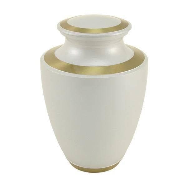 White Brass Amanda Pearl Extra Large Pet Urn 