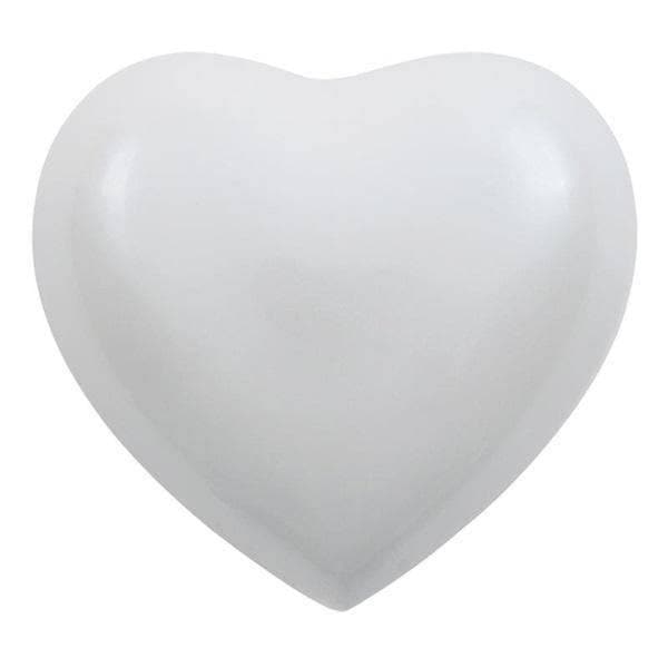 White Brass Amorette Pearl Heart Small Pet Urn