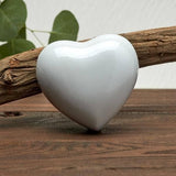 White Brass Amorette Pearl Heart Small Pet Urn