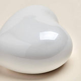 White Brass Amorette Pearl Heart Small Pet Urn