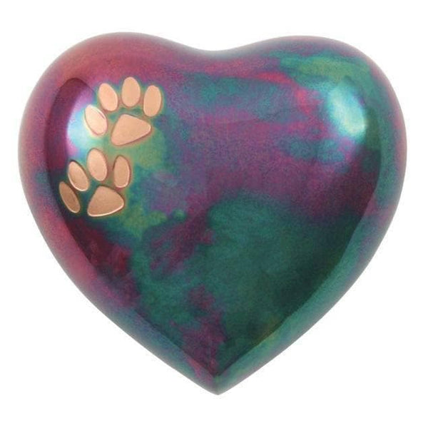 Raku Brass Amorette Heart Small Pet Urn