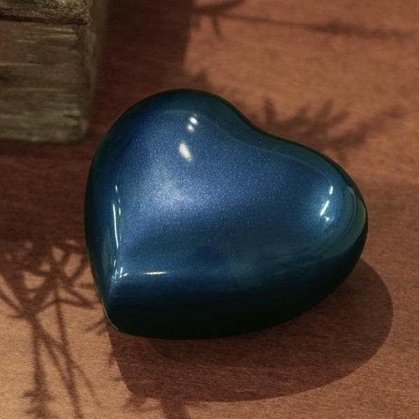 Blue Brass Amorette Heart Small Pet Urn