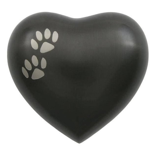 Slate Brass Amorette Heart Small Pet Urn