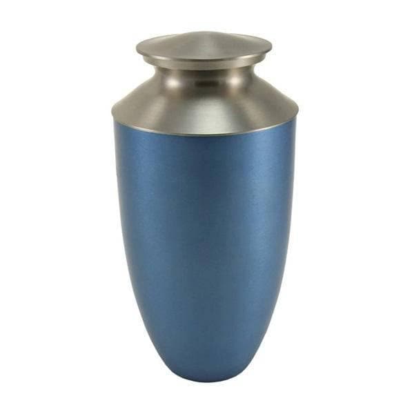 Blue Aluminum with Brass Annie  Extra Large Pet Urn