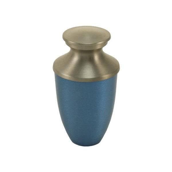 Blue Aluminum with Brass Annie Keepsake Urn