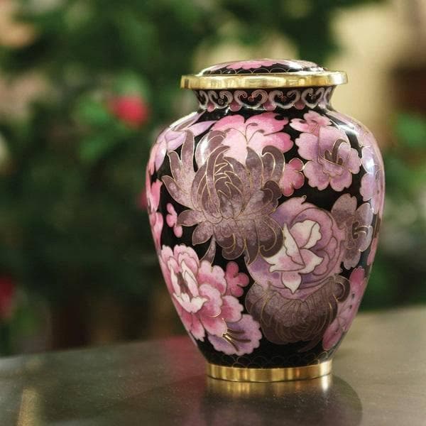 Floral Blush Cloisonné Medium Pet Urn