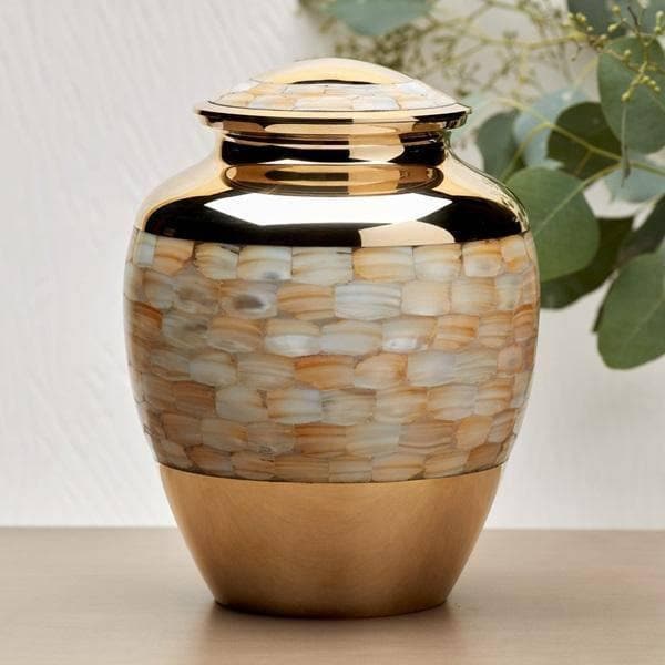 Mother of Pearl Brass Extra Large Pet Urn