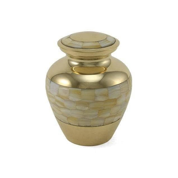 Mother of Pearl Brass Medium Pet Urn