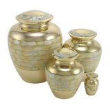 Mother of Pearl Brass Medium Pet Urn