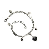 Stainless Steel Esmé Hearts Charm Bracelet