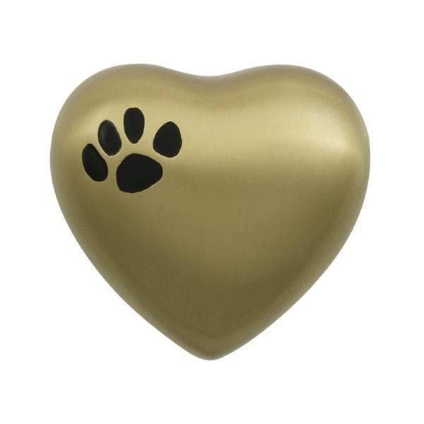 Brass Gabrielle Paw Heart Pet Keepsake Urn