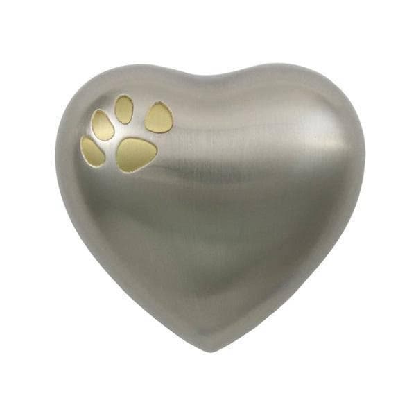 Pewter Brass Gabrielle Paw Heart Keepsake Urn