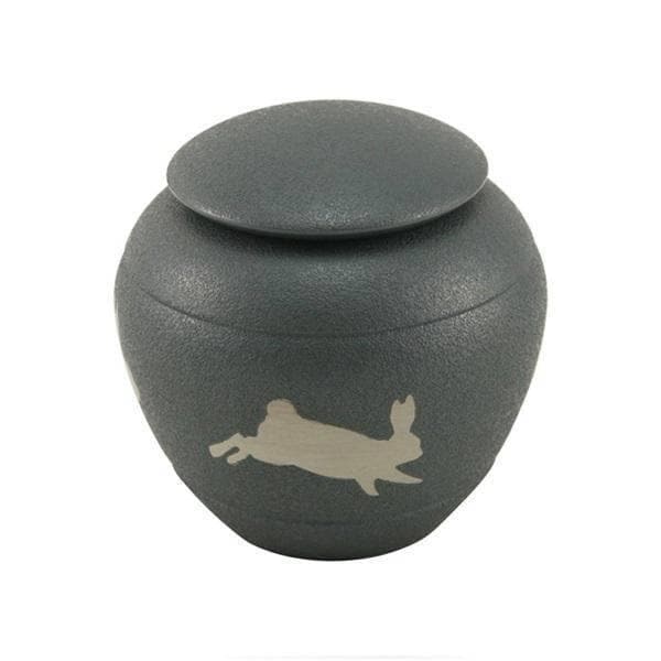 Gray Brass Lulu Rabbit Silhouette Medium Pet Urn