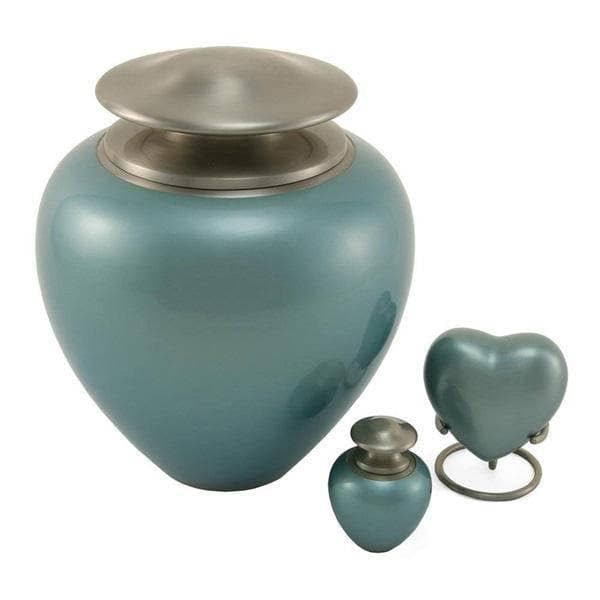 Blue Brass Mabel Ocean Heart Pet Keepsake Urn