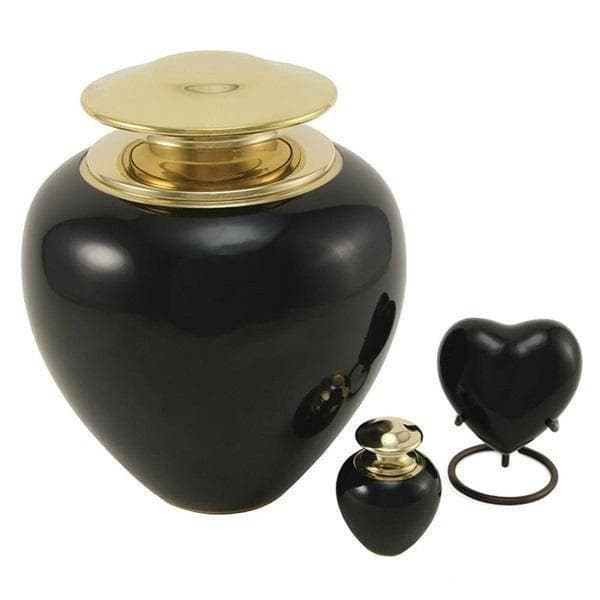 Black Brass Mabel Heart Pet Keepsake Urn