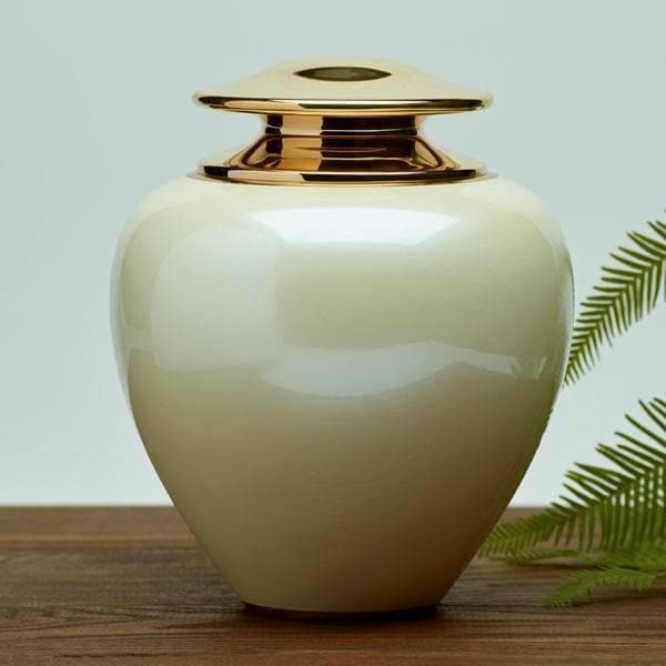 White Brass Extra Large Pet Urn